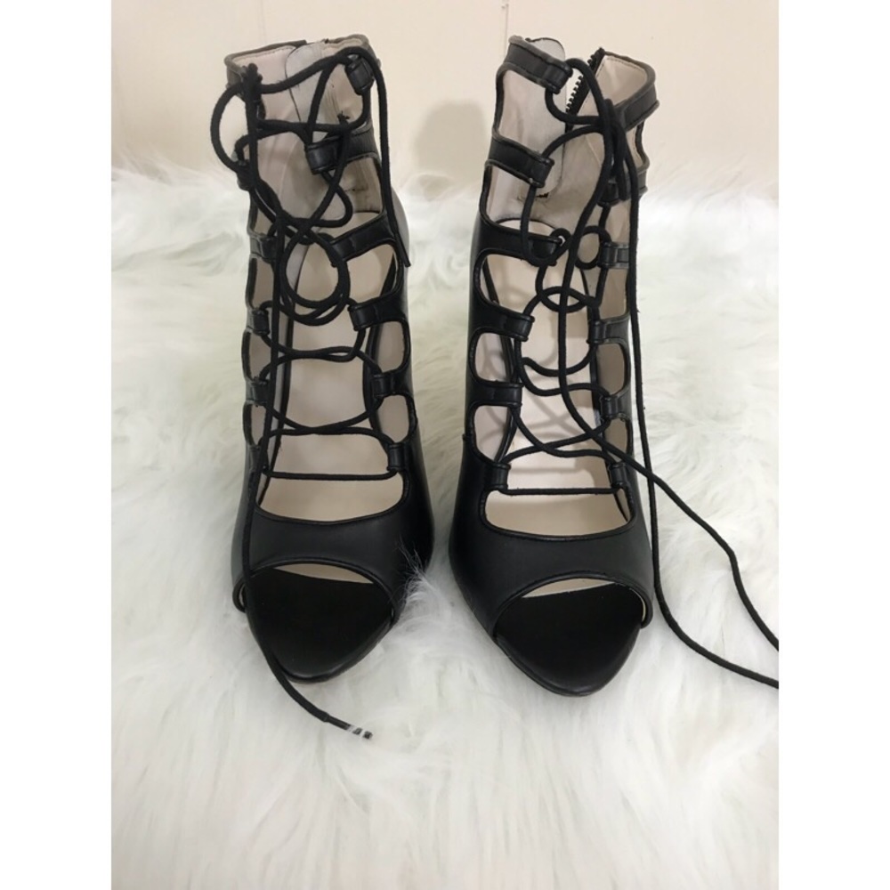 Zara Black lace up heels.